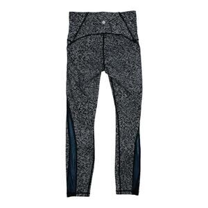 Lululemon Soundwave Black & White Train Times 7/8 High Rise Training Pants Siz 4